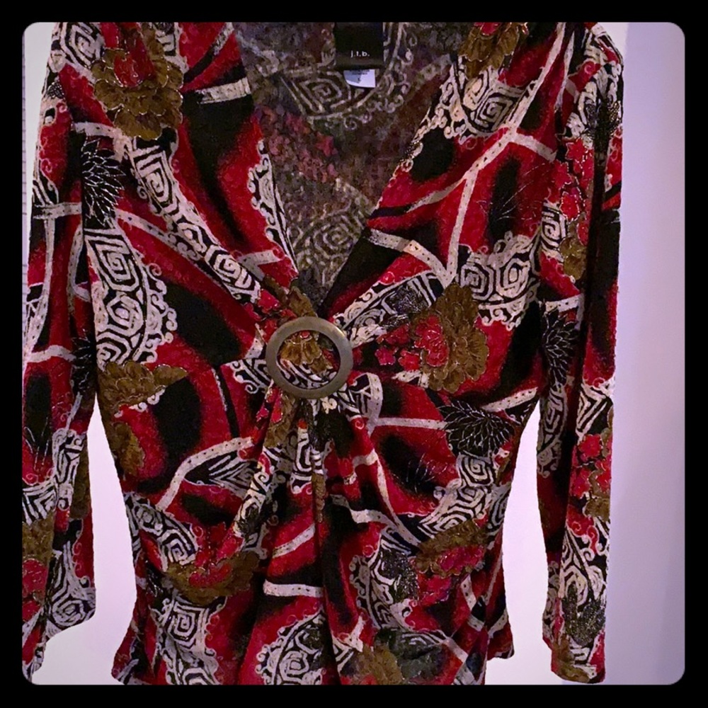 Multicolored blouse w accents